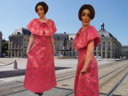 Abendkleid  Pink-Gold