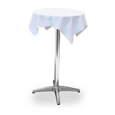 Stehtisch Vermietung Aluminium mit Tischdecke