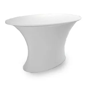 Stehtisch Oval mit Husse (weiss)