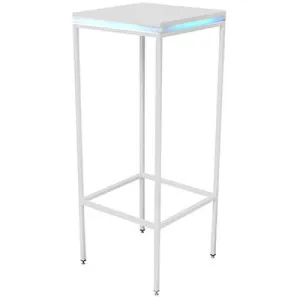 Stehtisch eckig mit Beleuchtung (weiß)