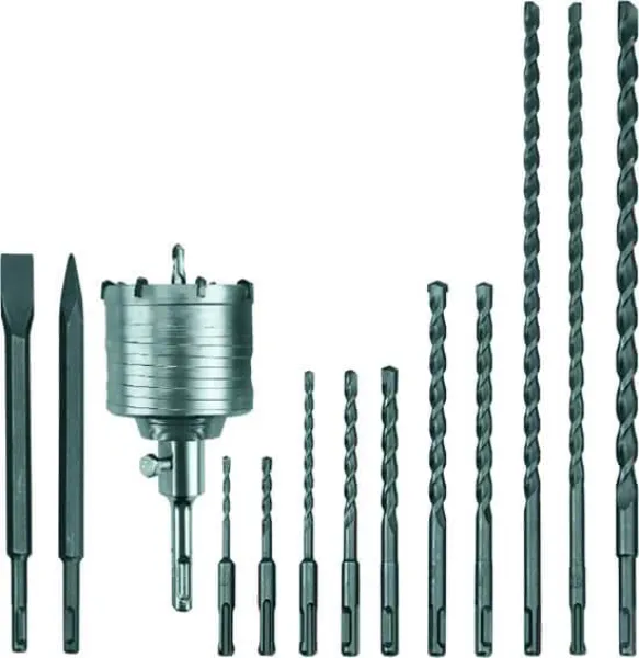 Bohrhammer mit 10 Bohrer, Bohrkrone, 2 Meißel