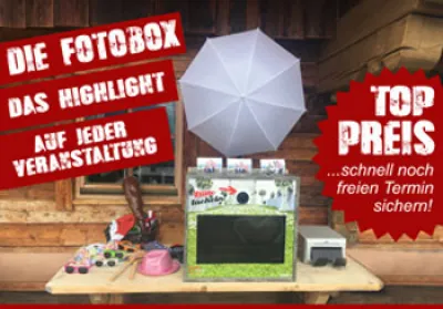 Fotobox für Geburtstagsfeier, Hochzeit, Firmenfeier, ... zum Mieten (Photo Booth, Foto Box)