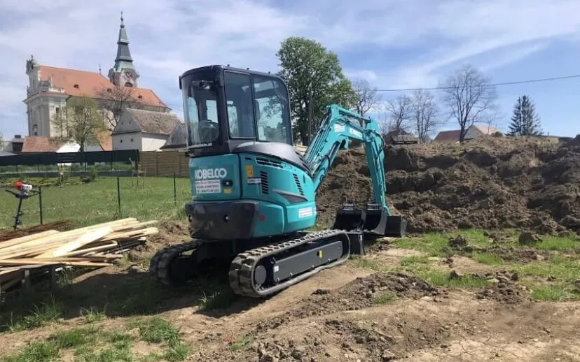 Bagger arbeiten und Vermietung