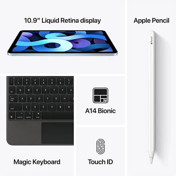 iPad Air 2020 mit Ladegerät und Apple Pencil 2