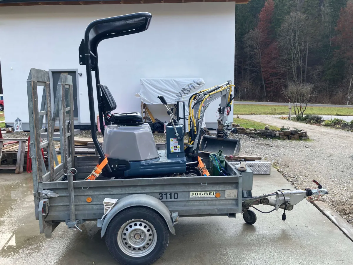 Minibagger, 800kg, 74 cm Breit, passt durch jede Türe