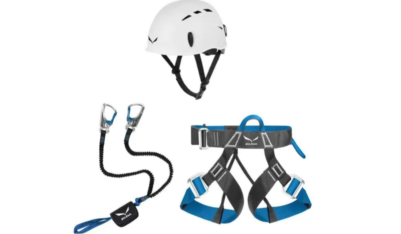 Klettersteig Set klettern Helm Gurt