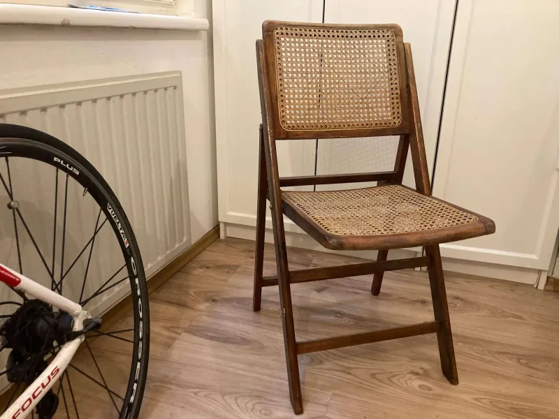 Holz/Rattan Klappstuhl 3 Stück