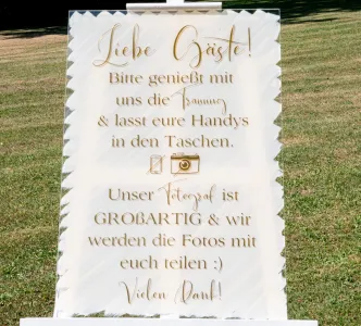Hochzeit - Schild - "Unplugged Ceremony"