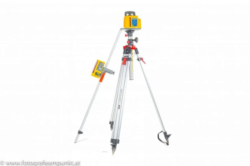 Baulaser im Koffer inkl. Empfänger, Stativ, Meter