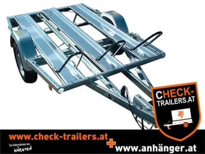 Motorradtransporter für 3 Motorräder, Mietanhänger 1000 kg
