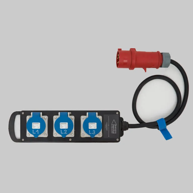 Verteilerböcke/Adapter 32A 400V > 3x 32A 230V Verteiler