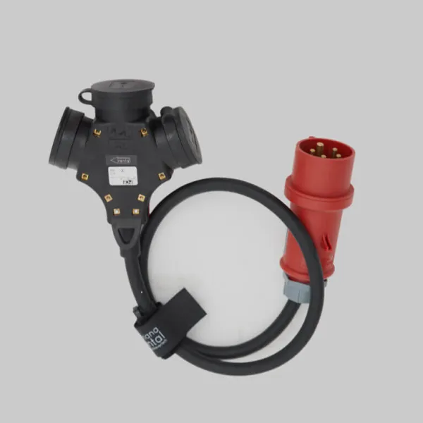 Strom 16A 400V (Rot) > 3x Schuko