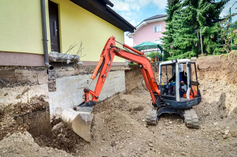 Kleingarten Baggerarbeiten