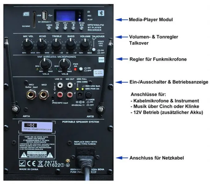Mobiles Soundsystem, Karaoke Anlage, Mobile PA Sound Anlage, 700W