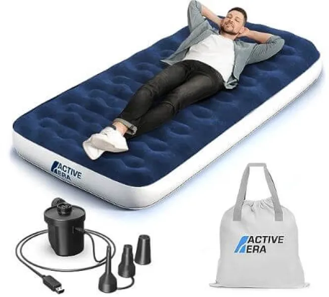 Active Era Luxus Camping Einzel Luftbett mit elektrischer Luftpumpe