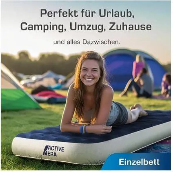 Active Era Luxus Camping Einzel Luftbett mit elektrischer Luftpumpe