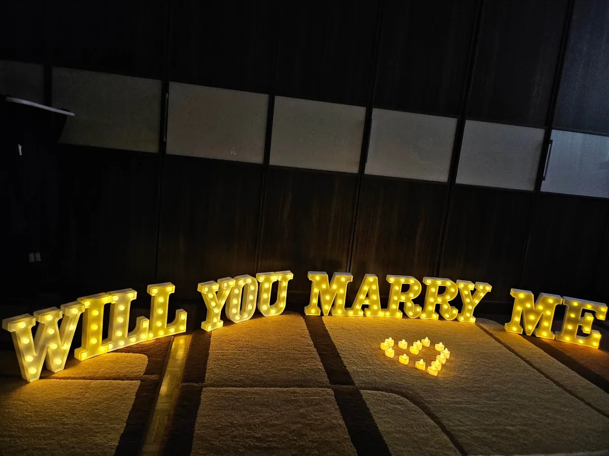 Will you marry me - LED Buchstaben (warmes Licht)