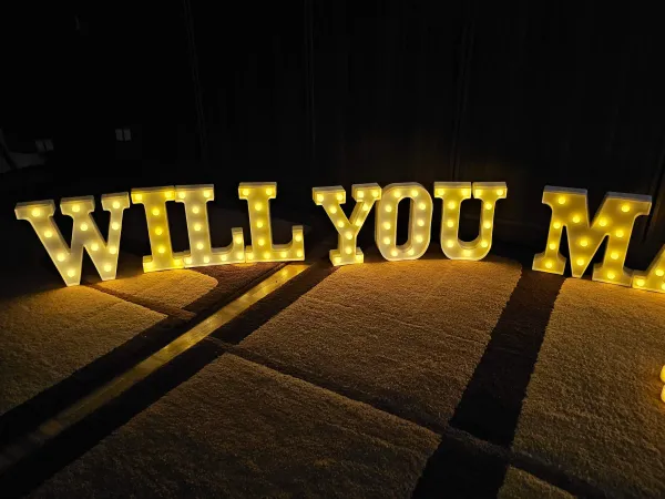 Will you marry me - LED Buchstaben (warmes Licht)