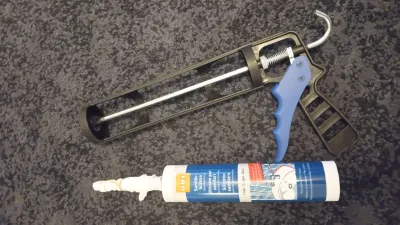 Kartuschenpresse + Sanitär-Silikon Grau