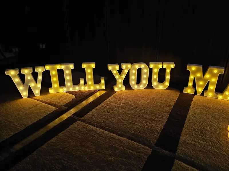 Will you marry me - LED Buchstaben (warmes Licht)