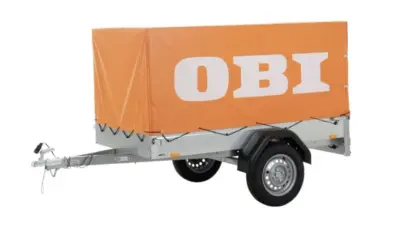🚚 PKW Anhänger Stema 750 kg mit Hochplane (Führerschein B) zu vermiet