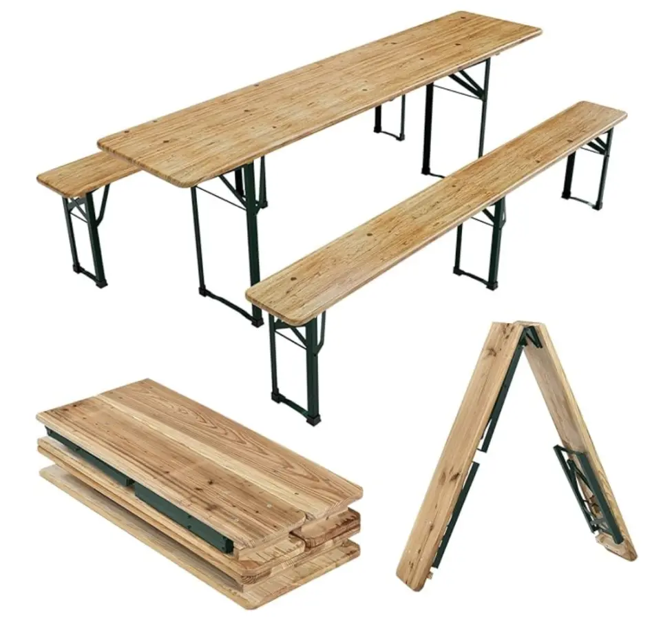 🍺 Bierzeltgarnitur 220 cm (mittig klappbar) zu vermieten – insg 3 Set