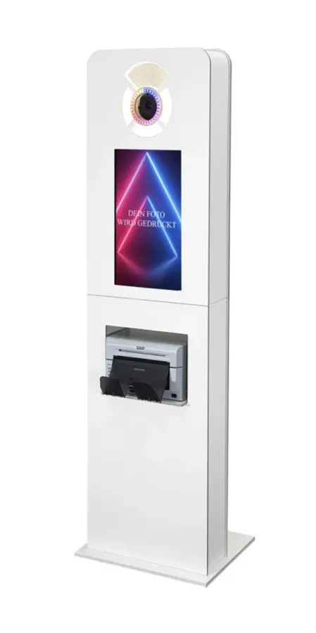 📸 Profi-Säulenfotobox mit Highspeed-Sofortdrucker zu vermieten